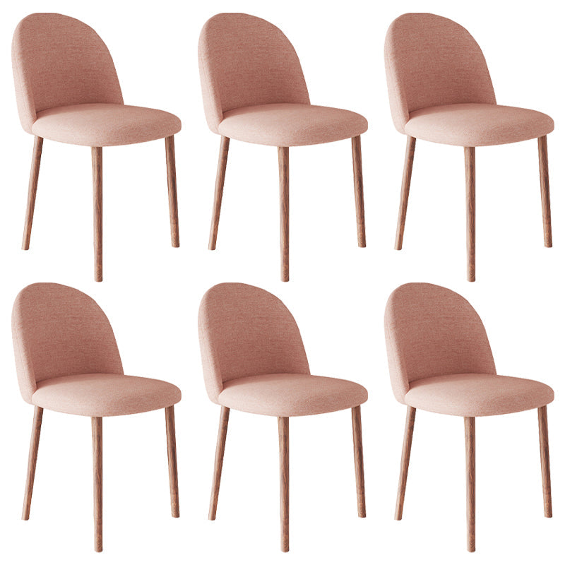 Home Contemporary Side Chair Parsons Back Metal Dining Room Chair for Home Use Pink 6 Piece Set Walnut Clearhalo ' kitchen&dining_furn' 'Dining Chairs' 'Dining Tables & Seating' 'dining_chair' 'furn' 'furn_dining_chair' 'Furniture' 'furniture_dining_chair' 'Kitchen & Dining Furniture' 'kitchen' 3853004