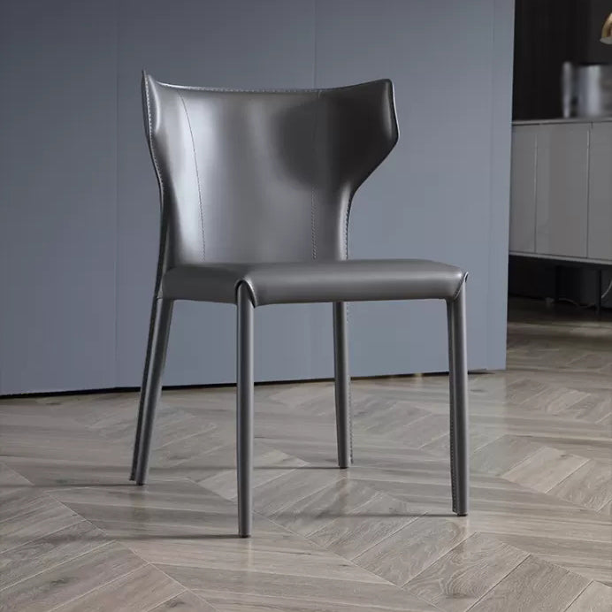 Saddle Leather Designer Style Home Side Chair Matte Finish Wingback Dining Chair Clearhalo ' kitchen&dining_furn' 'Dining Chairs' 'Dining Tables & Seating' 'dining_chair' 'furn' 'furn_dining_chair' 'Furniture' 'furniture_dining_chair' 'Kitchen & Dining Furniture' 'kitchen' 3853026