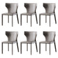 Saddle Leather Designer Style Home Side Chair Matte Finish Wingback Dining Chair Grey 6 Piece Set Clearhalo ' kitchen&dining_furn' 'Dining Chairs' 'Dining Tables & Seating' 'dining_chair' 'furn' 'furn_dining_chair' 'Furniture' 'furniture_dining_chair' 'Kitchen & Dining Furniture' 'kitchen' 3853030
