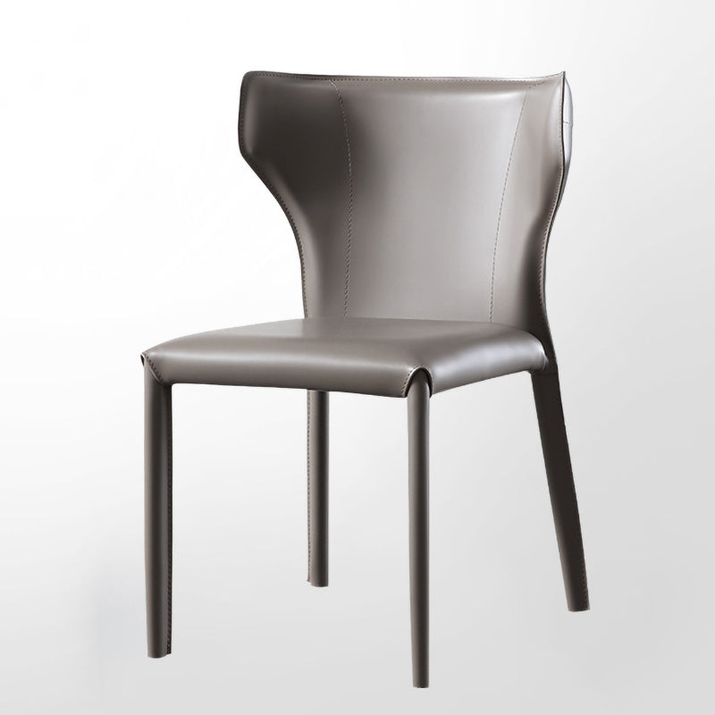 Saddle Leather Designer Style Home Side Chair Matte Finish Wingback Dining Chair Clearhalo ' kitchen&dining_furn' 'Dining Chairs' 'Dining Tables & Seating' 'dining_chair' 'furn' 'furn_dining_chair' 'Furniture' 'furniture_dining_chair' 'Kitchen & Dining Furniture' 'kitchen' 3853035