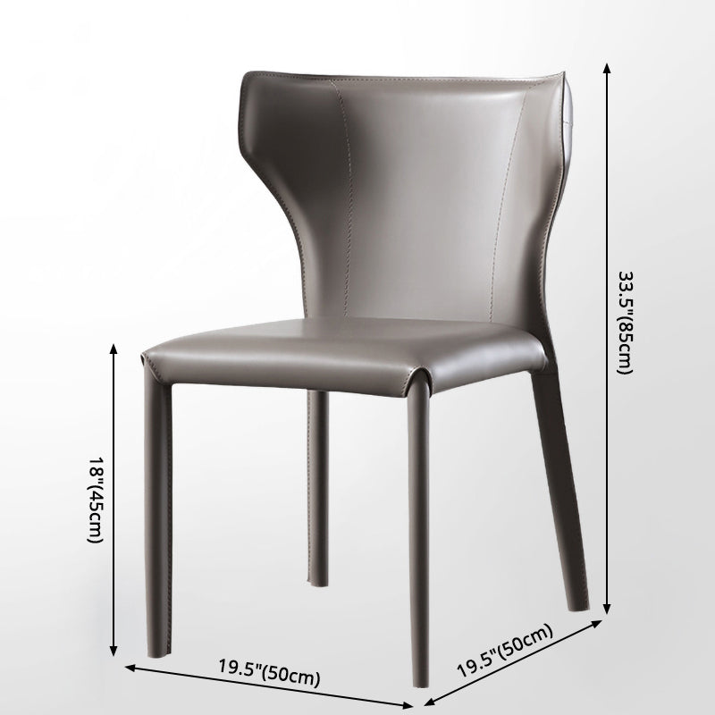 Saddle Leather Designer Style Home Side Chair Matte Finish Wingback Dining Chair Clearhalo ' kitchen&dining_furn' 'Dining Chairs' 'Dining Tables & Seating' 'dining_chair' 'furn' 'furn_dining_chair' 'Furniture' 'furniture_dining_chair' 'Kitchen & Dining Furniture' 'kitchen' 3853045