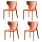 Saddle Leather Designer Style Home Side Chair Matte Finish Wingback Dining Chair Orange 4 Piece Set Clearhalo ' kitchen&dining_furn' 'Dining Chairs' 'Dining Tables & Seating' 'dining_chair' 'furn' 'furn_dining_chair' 'Furniture' 'furniture_dining_chair' 'Kitchen & Dining Furniture' 'kitchen' 3853046