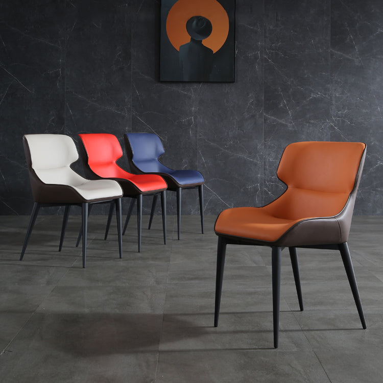 Contemporary Metal Dining Room Chairs Upholstered Linen Fabric Dining Chair for Indoor Use Clearhalo ' kitchen&dining_furn' 'Dining Chairs' 'Dining Tables & Seating' 'dining_chair' 'furn' 'furn_dining_chair' 'Furniture' 'furniture_dining_chair' 'Kitchen & Dining Furniture' 'kitchen' 3853048