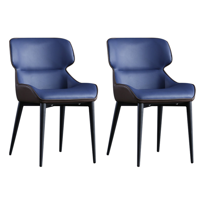 Contemporary Metal Dining Room Chairs Upholstered Linen Fabric Dining Chair for Indoor Use Blue 2 Piece Set Clearhalo ' kitchen&dining_furn' 'Dining Chairs' 'Dining Tables & Seating' 'dining_chair' 'furn' 'furn_dining_chair' 'Furniture' 'furniture_dining_chair' 'Kitchen & Dining Furniture' 'kitchen' 3853049