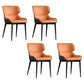 Contemporary Metal Dining Room Chairs Upholstered Linen Fabric Dining Chair for Indoor Use Orange 4 Piece Set Clearhalo ' kitchen&dining_furn' 'Dining Chairs' 'Dining Tables & Seating' 'dining_chair' 'furn' 'furn_dining_chair' 'Furniture' 'furniture_dining_chair' 'Kitchen & Dining Furniture' 'kitchen' 3853057