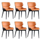 Contemporary Metal Dining Room Chairs Upholstered Linen Fabric Dining Chair for Indoor Use Orange 6 Piece Set Clearhalo ' kitchen&dining_furn' 'Dining Chairs' 'Dining Tables & Seating' 'dining_chair' 'furn' 'furn_dining_chair' 'Furniture' 'furniture_dining_chair' 'Kitchen & Dining Furniture' 'kitchen' 3853059