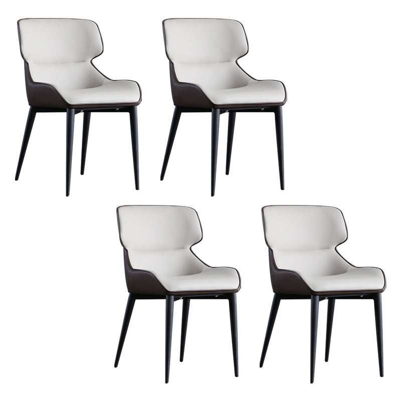 Contemporary Metal Dining Room Chairs Upholstered Linen Fabric Dining Chair for Indoor Use Cream Gray 4 Piece Set Clearhalo ' kitchen&dining_furn' 'Dining Chairs' 'Dining Tables & Seating' 'dining_chair' 'furn' 'furn_dining_chair' 'Furniture' 'furniture_dining_chair' 'Kitchen & Dining Furniture' 'kitchen' 3853062