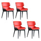 Contemporary Metal Dining Room Chairs Upholstered Linen Fabric Dining Chair for Indoor Use Red 4 Piece Set Clearhalo ' kitchen&dining_furn' 'Dining Chairs' 'Dining Tables & Seating' 'dining_chair' 'furn' 'furn_dining_chair' 'Furniture' 'furniture_dining_chair' 'Kitchen & Dining Furniture' 'kitchen' 3853068