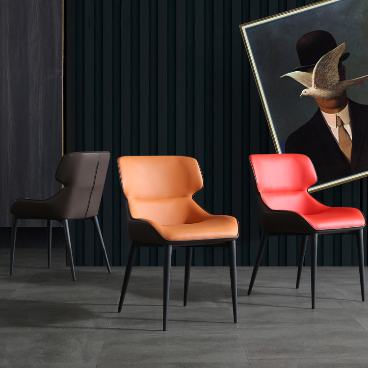 Contemporary Metal Dining Room Chairs Upholstered Linen Fabric Dining Chair for Indoor Use Clearhalo ' kitchen&dining_furn' 'Dining Chairs' 'Dining Tables & Seating' 'dining_chair' 'furn' 'furn_dining_chair' 'Furniture' 'furniture_dining_chair' 'Kitchen & Dining Furniture' 'kitchen' 3853069