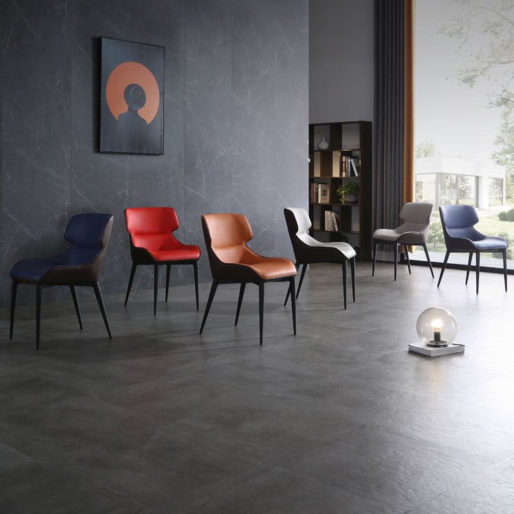 Contemporary Metal Dining Room Chairs Upholstered Linen Fabric Dining Chair for Indoor Use Clearhalo ' kitchen&dining_furn' 'Dining Chairs' 'Dining Tables & Seating' 'dining_chair' 'furn' 'furn_dining_chair' 'Furniture' 'furniture_dining_chair' 'Kitchen & Dining Furniture' 'kitchen' 3853071