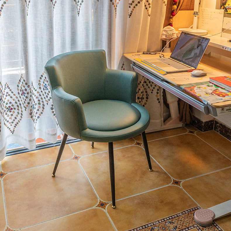 Contemporary Metal Dining Room Chair Upholstered Arm Single Dining Chair Clearhalo ' kitchen&dining_furn' 'Dining Chairs' 'Dining Tables & Seating' 'dining_chair' 'furn' 'furn_dining_chair' 'Furniture' 'furniture_dining_chair' 'Kitchen & Dining Furniture' 'kitchen' 3853077