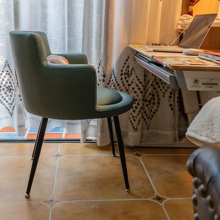 Contemporary Metal Dining Room Chair Upholstered Arm Single Dining Chair Clearhalo ' kitchen&dining_furn' 'Dining Chairs' 'Dining Tables & Seating' 'dining_chair' 'furn' 'furn_dining_chair' 'Furniture' 'furniture_dining_chair' 'Kitchen & Dining Furniture' 'kitchen' 3853079