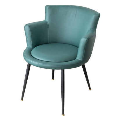 Contemporary Metal Dining Room Chair Upholstered Arm Single Dining Chair Blackish Green Clearhalo ' kitchen&dining_furn' 'Dining Chairs' 'Dining Tables & Seating' 'dining_chair' 'furn' 'furn_dining_chair' 'Furniture' 'furniture_dining_chair' 'Kitchen & Dining Furniture' 'kitchen' 3853081