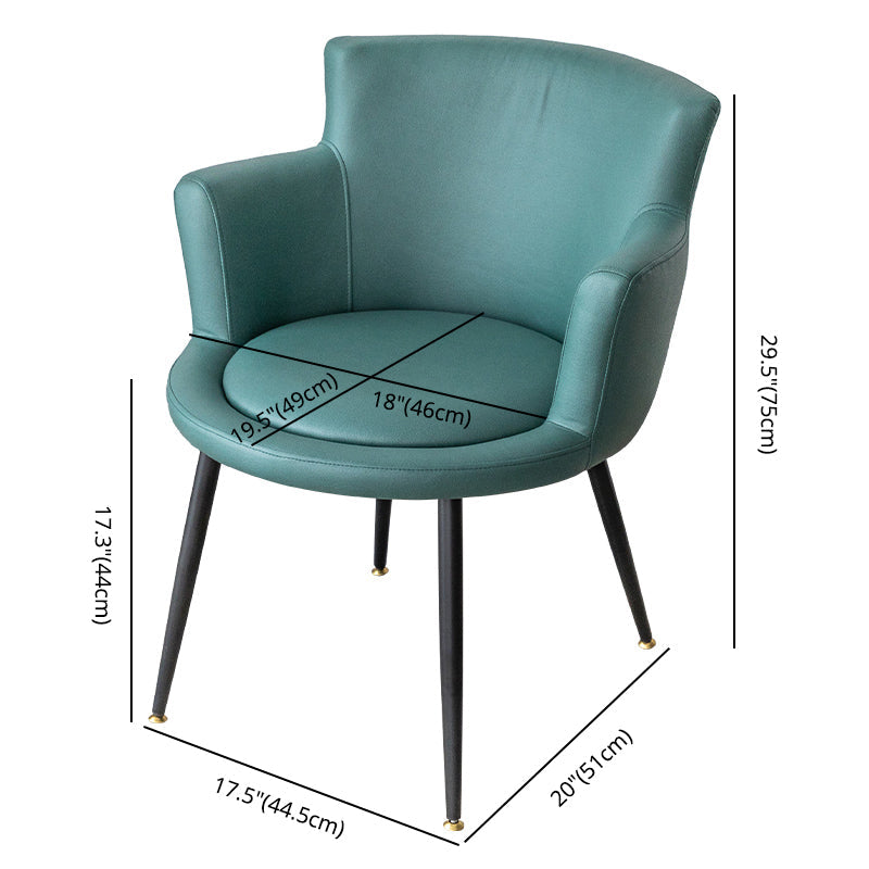 Contemporary Metal Dining Room Chair Upholstered Arm Single Dining Chair Clearhalo ' kitchen&dining_furn' 'Dining Chairs' 'Dining Tables & Seating' 'dining_chair' 'furn' 'furn_dining_chair' 'Furniture' 'furniture_dining_chair' 'Kitchen & Dining Furniture' 'kitchen' 3853086