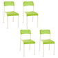 Contemporary Metal Dining Room Chairs Plastic Open Back Dining Side Armless Chair White-Green 4 Piece Set Clearhalo ' kitchen&dining_furn' 'Dining Chairs' 'Dining Tables & Seating' 'dining_chair' 'furn' 'furn_dining_chair' 'Furniture' 'furniture_dining_chair' 'Kitchen & Dining Furniture' 'kitchen' 3853126