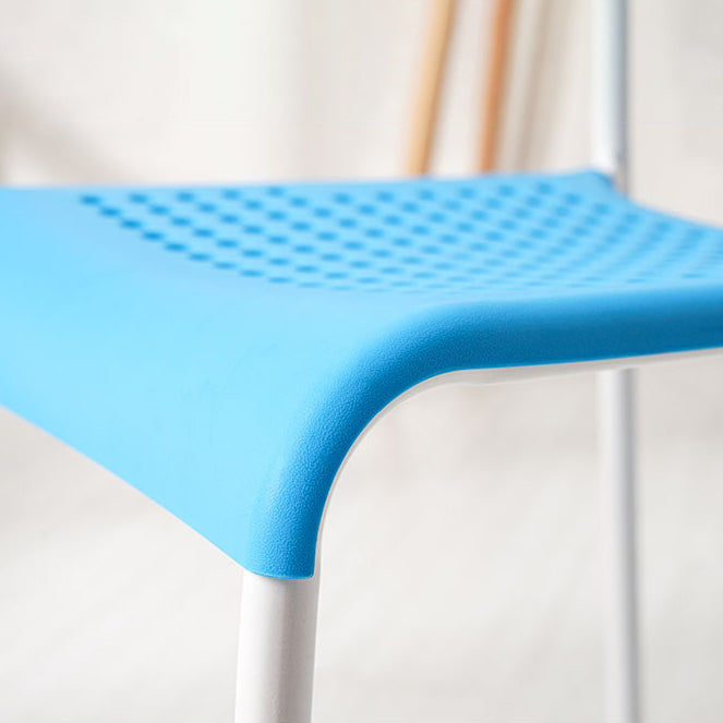 Contemporary Metal Dining Room Chairs Plastic Open Back Dining Side Armless Chair Clearhalo ' kitchen&dining_furn' 'Dining Chairs' 'Dining Tables & Seating' 'dining_chair' 'furn' 'furn_dining_chair' 'Furniture' 'furniture_dining_chair' 'Kitchen & Dining Furniture' 'kitchen' 3853128