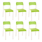 Contemporary Metal Dining Room Chairs Plastic Open Back Dining Side Armless Chair White-Green 6 Piece Set Clearhalo ' kitchen&dining_furn' 'Dining Chairs' 'Dining Tables & Seating' 'dining_chair' 'furn' 'furn_dining_chair' 'Furniture' 'furniture_dining_chair' 'Kitchen & Dining Furniture' 'kitchen' 3853129