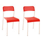 Contemporary Metal Dining Room Chairs Plastic Open Back Dining Side Armless Chair White-Red 2 Piece Set Clearhalo ' kitchen&dining_furn' 'Dining Chairs' 'Dining Tables & Seating' 'dining_chair' 'furn' 'furn_dining_chair' 'Furniture' 'furniture_dining_chair' 'Kitchen & Dining Furniture' 'kitchen' 3853136
