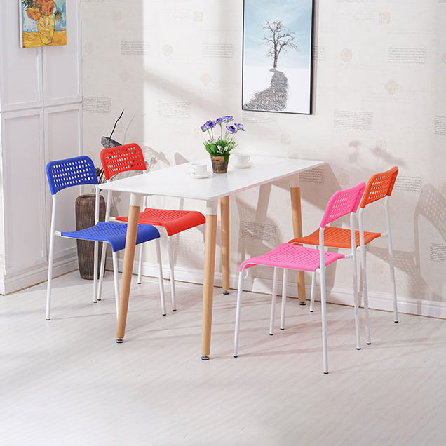 Contemporary Metal Dining Room Chairs Plastic Open Back Dining Side Armless Chair Clearhalo ' kitchen&dining_furn' 'Dining Chairs' 'Dining Tables & Seating' 'dining_chair' 'furn' 'furn_dining_chair' 'Furniture' 'furniture_dining_chair' 'Kitchen & Dining Furniture' 'kitchen' 3853143