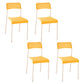 Contemporary Metal Dining Room Chairs Plastic Open Back Dining Side Armless Chair White-Yellow 4 Piece Set Clearhalo ' kitchen&dining_furn' 'Dining Chairs' 'Dining Tables & Seating' 'dining_chair' 'furn' 'furn_dining_chair' 'Furniture' 'furniture_dining_chair' 'Kitchen & Dining Furniture' 'kitchen' 3853145