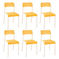 Contemporary Metal Dining Room Chairs Plastic Open Back Dining Side Armless Chair White-Yellow 6 Piece Set Clearhalo ' kitchen&dining_furn' 'Dining Chairs' 'Dining Tables & Seating' 'dining_chair' 'furn' 'furn_dining_chair' 'Furniture' 'furniture_dining_chair' 'Kitchen & Dining Furniture' 'kitchen' 3853147