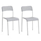 Contemporary Metal Dining Room Chairs Plastic Open Back Dining Side Armless Chair Gray-White 2 Piece Set Clearhalo ' kitchen&dining_furn' 'Dining Chairs' 'Dining Tables & Seating' 'dining_chair' 'furn' 'furn_dining_chair' 'Furniture' 'furniture_dining_chair' 'Kitchen & Dining Furniture' 'kitchen' 3853148