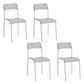 Contemporary Metal Dining Room Chairs Plastic Open Back Dining Side Armless Chair Gray-White 4 Piece Set Clearhalo ' kitchen&dining_furn' 'Dining Chairs' 'Dining Tables & Seating' 'dining_chair' 'furn' 'furn_dining_chair' 'Furniture' 'furniture_dining_chair' 'Kitchen & Dining Furniture' 'kitchen' 3853149