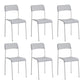 Contemporary Metal Dining Room Chairs Plastic Open Back Dining Side Armless Chair Gray-White 6 Piece Set Clearhalo ' kitchen&dining_furn' 'Dining Chairs' 'Dining Tables & Seating' 'dining_chair' 'furn' 'furn_dining_chair' 'Furniture' 'furniture_dining_chair' 'Kitchen & Dining Furniture' 'kitchen' 3853150