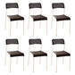 Contemporary Metal Dining Room Chairs Plastic Open Back Dining Side Armless Chair White-Black 6 Piece Set Clearhalo ' kitchen&dining_furn' 'Dining Chairs' 'Dining Tables & Seating' 'dining_chair' 'furn' 'furn_dining_chair' 'Furniture' 'furniture_dining_chair' 'Kitchen & Dining Furniture' 'kitchen' 3853153