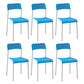 Contemporary Metal Dining Room Chairs Plastic Open Back Dining Side Armless Chair Sky Blue-White 6 Piece Set Clearhalo ' kitchen&dining_furn' 'Dining Chairs' 'Dining Tables & Seating' 'dining_chair' 'furn' 'furn_dining_chair' 'Furniture' 'furniture_dining_chair' 'Kitchen & Dining Furniture' 'kitchen' 3853156