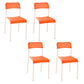 Contemporary Metal Dining Room Chairs Plastic Open Back Dining Side Armless Chair White-Saffron 4 Piece Set Clearhalo ' kitchen&dining_furn' 'Dining Chairs' 'Dining Tables & Seating' 'dining_chair' 'furn' 'furn_dining_chair' 'Furniture' 'furniture_dining_chair' 'Kitchen & Dining Furniture' 'kitchen' 3853158