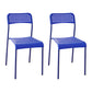 Contemporary Metal Dining Room Chairs Plastic Open Back Dining Side Armless Chair Blue 2 Piece Set Clearhalo ' kitchen&dining_furn' 'Dining Chairs' 'Dining Tables & Seating' 'dining_chair' 'furn' 'furn_dining_chair' 'Furniture' 'furniture_dining_chair' 'Kitchen & Dining Furniture' 'kitchen' 3853160