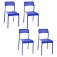 Contemporary Metal Dining Room Chairs Plastic Open Back Dining Side Armless Chair Blue 4 Piece Set Clearhalo ' kitchen&dining_furn' 'Dining Chairs' 'Dining Tables & Seating' 'dining_chair' 'furn' 'furn_dining_chair' 'Furniture' 'furniture_dining_chair' 'Kitchen & Dining Furniture' 'kitchen' 3853161
