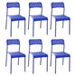 Contemporary Metal Dining Room Chairs Plastic Open Back Dining Side Armless Chair Blue 6 Piece Set Clearhalo ' kitchen&dining_furn' 'Dining Chairs' 'Dining Tables & Seating' 'dining_chair' 'furn' 'furn_dining_chair' 'Furniture' 'furniture_dining_chair' 'Kitchen & Dining Furniture' 'kitchen' 3853162