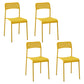 Contemporary Metal Dining Room Chairs Plastic Open Back Dining Side Armless Chair Yellow 4 Piece Set Clearhalo ' kitchen&dining_furn' 'Dining Chairs' 'Dining Tables & Seating' 'dining_chair' 'furn' 'furn_dining_chair' 'Furniture' 'furniture_dining_chair' 'Kitchen & Dining Furniture' 'kitchen' 3853167