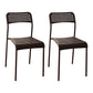 Contemporary Metal Dining Room Chairs Plastic Open Back Dining Side Armless Chair Black 2 Piece Set Clearhalo ' kitchen&dining_furn' 'Dining Chairs' 'Dining Tables & Seating' 'dining_chair' 'furn' 'furn_dining_chair' 'Furniture' 'furniture_dining_chair' 'Kitchen & Dining Furniture' 'kitchen' 3853169