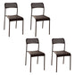 Contemporary Metal Dining Room Chairs Plastic Open Back Dining Side Armless Chair Black 4 Piece Set Clearhalo ' kitchen&dining_furn' 'Dining Chairs' 'Dining Tables & Seating' 'dining_chair' 'furn' 'furn_dining_chair' 'Furniture' 'furniture_dining_chair' 'Kitchen & Dining Furniture' 'kitchen' 3853170
