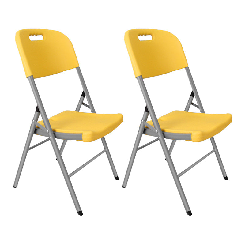 Modern Indoor-Outdoor Metal Chair Home Armless Open Back Dining Side Chair Yellow 2 Piece Set Clearhalo ' kitchen&dining_furn' 'Dining Chairs' 'Dining Tables & Seating' 'dining_chair' 'furn' 'furn_dining_chair' 'Furniture' 'furniture_dining_chair' 'Kitchen & Dining Furniture' 'kitchen' 3853192