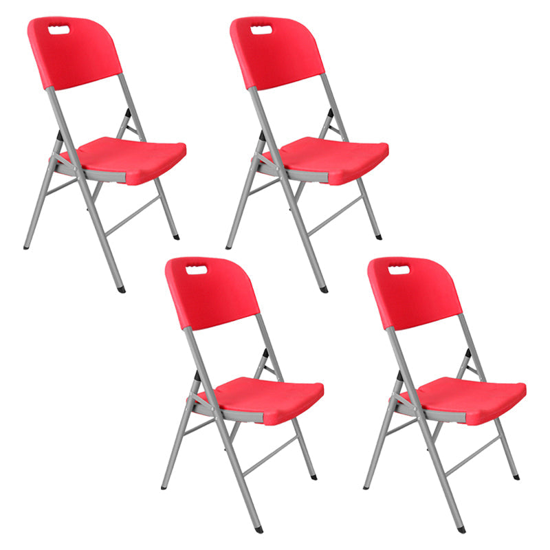 Modern Indoor-Outdoor Metal Chair Home Armless Open Back Dining Side Chair Red 4 Piece Set Clearhalo ' kitchen&dining_furn' 'Dining Chairs' 'Dining Tables & Seating' 'dining_chair' 'furn' 'furn_dining_chair' 'Furniture' 'furniture_dining_chair' 'Kitchen & Dining Furniture' 'kitchen' 3853196