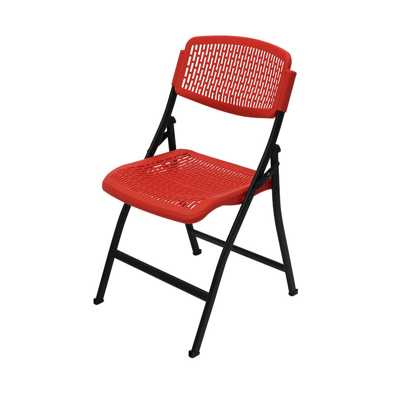 Contemporary Metal Side Chair Home Folding Armless Open Back Dining Side Chair Red-Black 1 Piece Clearhalo ' kitchen&dining_furn' 'Dining Chairs' 'Dining Tables & Seating' 'dining_chair' 'furn' 'furn_dining_chair' 'Furniture' 'furniture_dining_chair' 'Kitchen & Dining Furniture' 'kitchen' 3853221