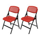 Contemporary Metal Side Chair Home Folding Armless Open Back Dining Side Chair Red-Black 2 Piece Set Clearhalo ' kitchen&dining_furn' 'Dining Chairs' 'Dining Tables & Seating' 'dining_chair' 'furn' 'furn_dining_chair' 'Furniture' 'furniture_dining_chair' 'Kitchen & Dining Furniture' 'kitchen' 3853223