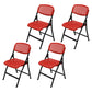 Contemporary Metal Side Chair Home Folding Armless Open Back Dining Side Chair Red-Black 4 Piece Set Clearhalo ' kitchen&dining_furn' 'Dining Chairs' 'Dining Tables & Seating' 'dining_chair' 'furn' 'furn_dining_chair' 'Furniture' 'furniture_dining_chair' 'Kitchen & Dining Furniture' 'kitchen' 3853226