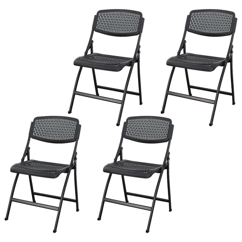 Contemporary Metal Side Chair Home Folding Armless Open Back Dining Side Chair Black 4 Piece Set Clearhalo ' kitchen&dining_furn' 'Dining Chairs' 'Dining Tables & Seating' 'dining_chair' 'furn' 'furn_dining_chair' 'Furniture' 'furniture_dining_chair' 'Kitchen & Dining Furniture' 'kitchen' 3853228