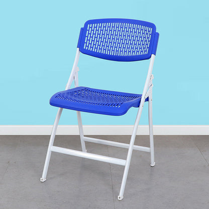 Contemporary Metal Side Chair Home Folding Armless Open Back Dining Side Chair Blue-White 1 Piece Clearhalo ' kitchen&dining_furn' 'Dining Chairs' 'Dining Tables & Seating' 'dining_chair' 'furn' 'furn_dining_chair' 'Furniture' 'furniture_dining_chair' 'Kitchen & Dining Furniture' 'kitchen' 3853229