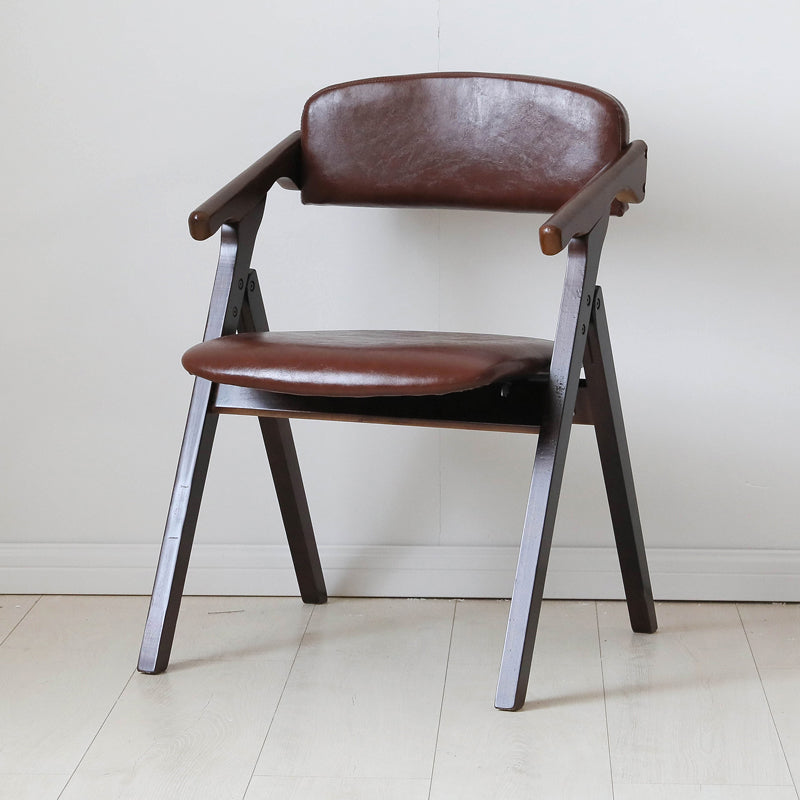 Contemporary Wood Dining Room Chairs Open Back Single Dining Side Arm Chair for Home Use Red Brown Walnut Clearhalo ' kitchen&dining_furn' 'Dining Chairs' 'Dining Tables & Seating' 'dining_chair' 'furn' 'furn_dining_chair' 'Furniture' 'furniture_dining_chair' 'Kitchen & Dining Furniture' 'kitchen' 3853233