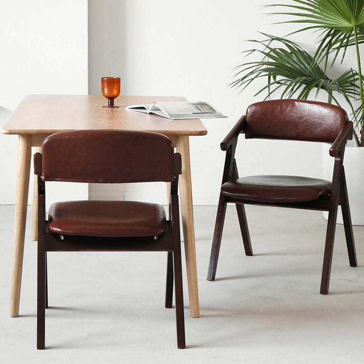 Contemporary Wood Dining Room Chairs Open Back Single Dining Side Arm Chair for Home Use Clearhalo ' kitchen&dining_furn' 'Dining Chairs' 'Dining Tables & Seating' 'dining_chair' 'furn' 'furn_dining_chair' 'Furniture' 'furniture_dining_chair' 'Kitchen & Dining Furniture' 'kitchen' 3853237