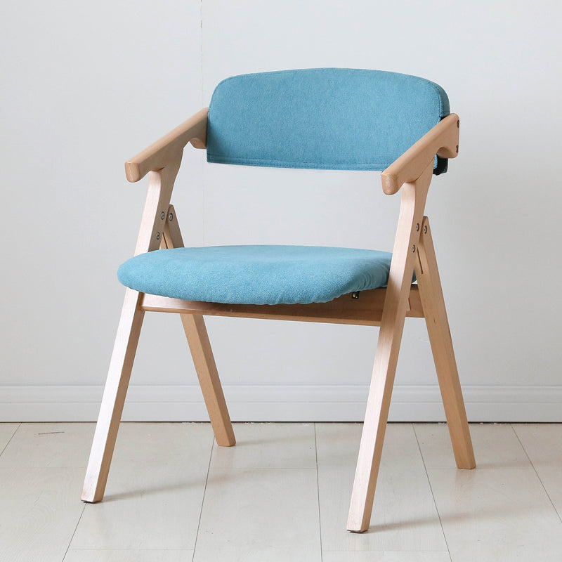 Contemporary Wood Dining Room Chairs Open Back Single Dining Side Arm Chair for Home Use Blue Natural Wood Clearhalo ' kitchen&dining_furn' 'Dining Chairs' 'Dining Tables & Seating' 'dining_chair' 'furn' 'furn_dining_chair' 'Furniture' 'furniture_dining_chair' 'Kitchen & Dining Furniture' 'kitchen' 3853250