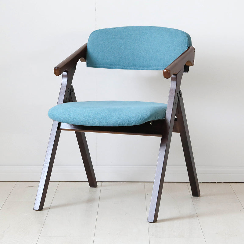 Contemporary Wood Dining Room Chairs Open Back Single Dining Side Arm Chair for Home Use Blue Walnut Clearhalo ' kitchen&dining_furn' 'Dining Chairs' 'Dining Tables & Seating' 'dining_chair' 'furn' 'furn_dining_chair' 'Furniture' 'furniture_dining_chair' 'Kitchen & Dining Furniture' 'kitchen' 3853257