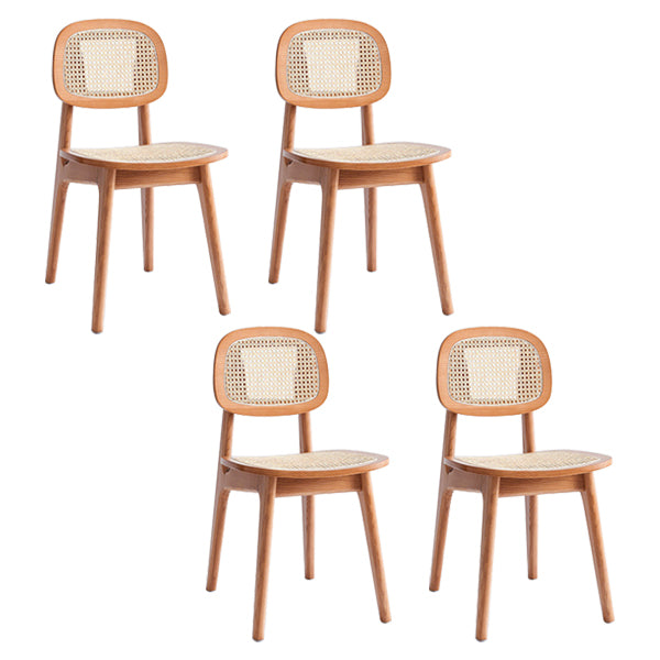 Contemporary Style Ash Wood Chair Open Back Side Dining Kitchen Chairs Light Brown 4 Piece Set Clearhalo ' kitchen&dining_furn' 'Dining Chairs' 'Dining Tables & Seating' 'dining_chair' 'furn' 'furn_dining_chair' 'Furniture' 'furniture_dining_chair' 'Kitchen & Dining Furniture' 'kitchen' 3853260