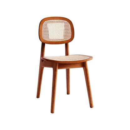 Contemporary Style Ash Wood Chair Open Back Side Dining Kitchen Chairs Red Brown 1 Piece Clearhalo ' kitchen&dining_furn' 'Dining Chairs' 'Dining Tables & Seating' 'dining_chair' 'furn' 'furn_dining_chair' 'Furniture' 'furniture_dining_chair' 'Kitchen & Dining Furniture' 'kitchen' 3853263